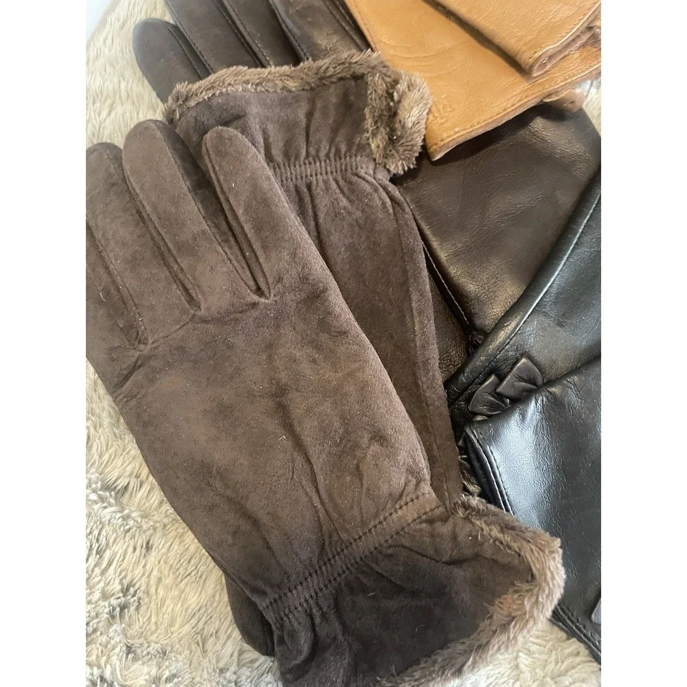 9 Pair Vintage Womens Leather Driving Dress Gloves Lauren Ralph Lauren M Lot Bow